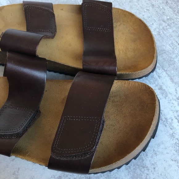 Plakton Mens Brown Leather Slide Sandals Spain Size EU 42 - Picture 6 of 7
